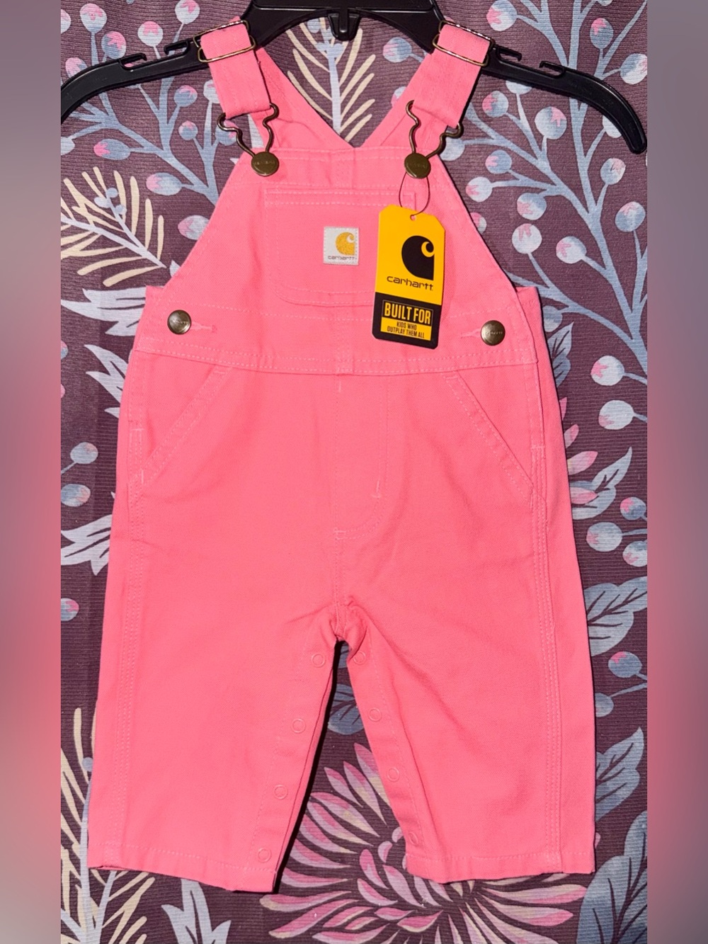 Carhartt Kids Pink Overall Bibs with Buckle Straps